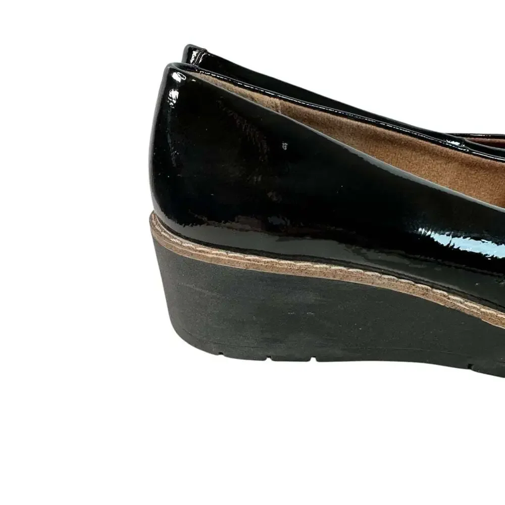 Eurosoft Faella Wedge Pump Size 9 Black Patent Leather Business Career Work